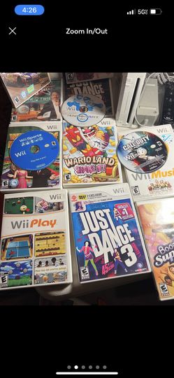 Nintendo Wii Console With Games Lot, Mario, Wii Sports, Just Dance Tested Works!