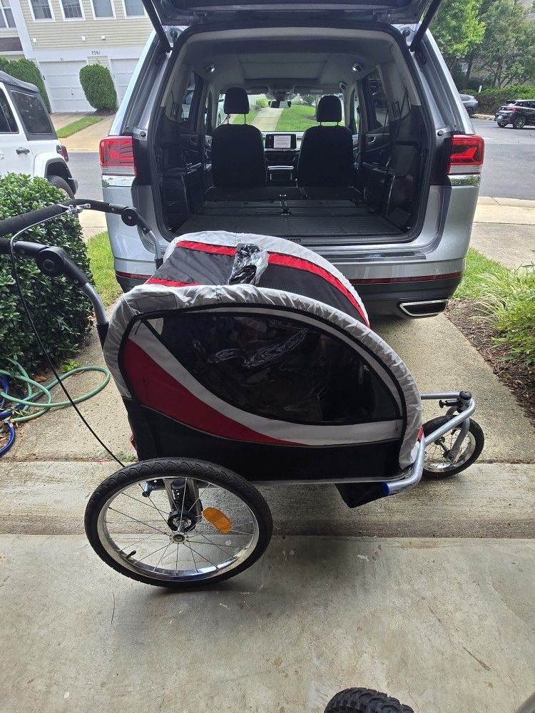 ClevrPlus 2 Seat Bicycle Bike Trailer Jogger Stroller for Kids Children
