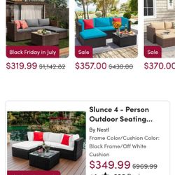Wicker 4-Person Outdoor Seating