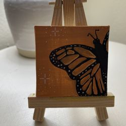 Monarch Acrylic On Mini Canvas