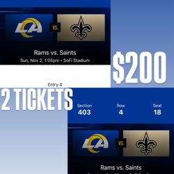 2 Tickets Rams vs Saints