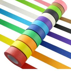 12PCS Colored Masking Tape, Kids Art Supplies Colored Tape
