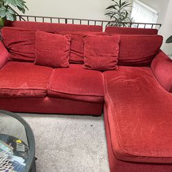 Red Sofa With Accent Loveseat (price is negotiable)