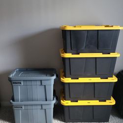 Storage Containers 6 Pieces 27 & 20 Gallon 