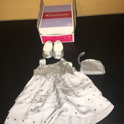 American Girl Silver Shimmer Dress Outfit For 18” Doll