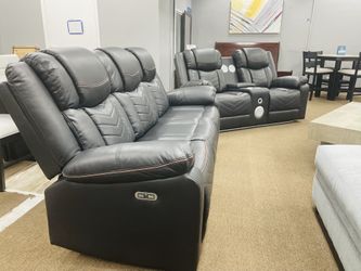 Power Luxury Recliner Sofa Set! Take Home $49 Down