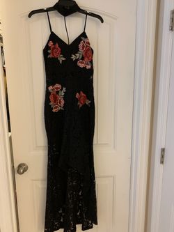 NEW hi-low women black maxi dress