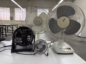 Assorted table fans