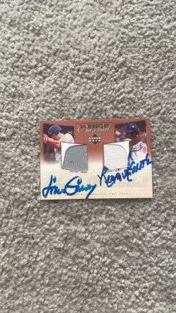 Steve Garvey Reggie Smith Signed Jersey Card