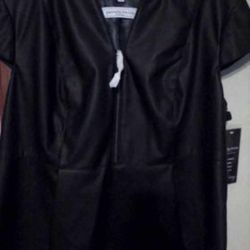 New, Pamela McCoy Leather And Suede Top. Size 1X