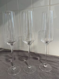 3 beautiful champagne glasses