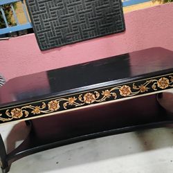 Black Lacquered Chinoiserie Table