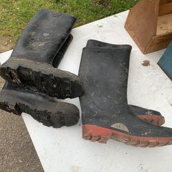 Rubber Boots 2 Pair, Used In Concrete Work, Used