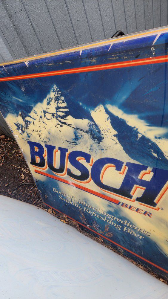 6 beer signs 48"x48", Bud light, Natural, Busch, O'douls, Michelob - $500