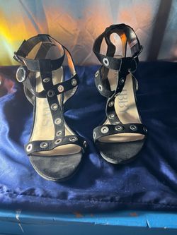 🖤 Sam & Libby Black Grommet Heels - Size 8.5 🖤