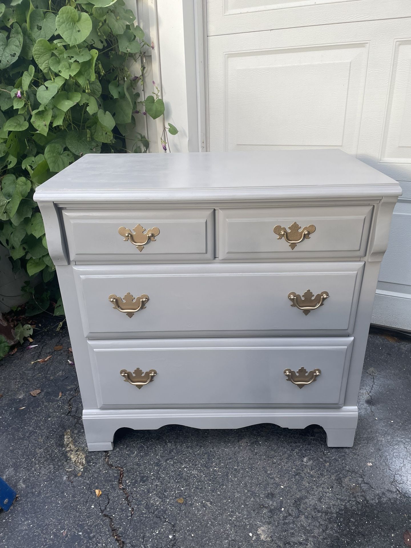 Small Gray Wooden Dresser