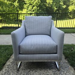 Modern Grey Upholstered Accent Chair