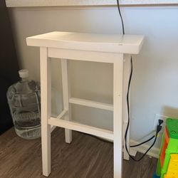 White Wooden Bar Stool