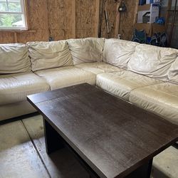 Leather Sectional And Arm Chair