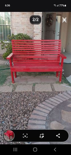 Wood red bench 79936