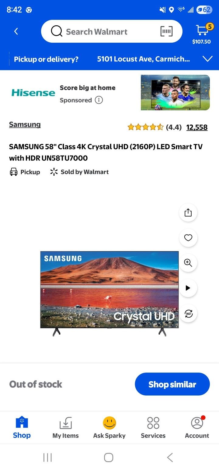 Samsung 4k HD Smart TV