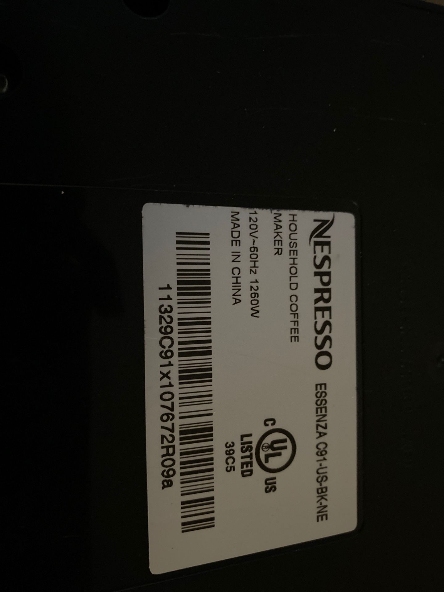 Nespresso Essenza coffee maker