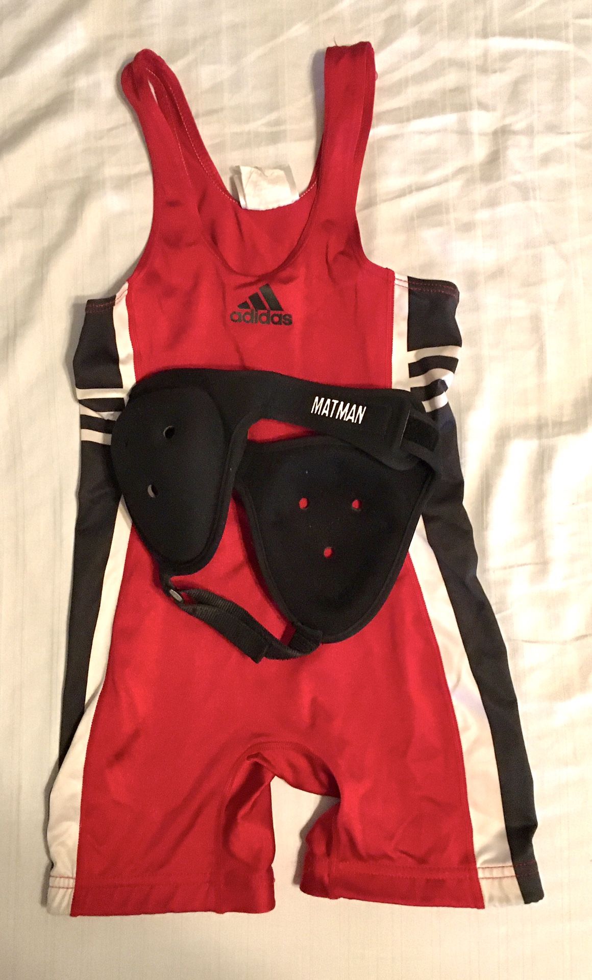 YOUTH MEDIUM ADIDAS WRESTLING SINGLET WITH YOUTH MATMAN HEADGEAR
