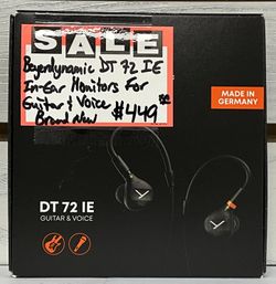 Beyerdynamic DT 72 IE In-Ear Monitors For Guitar & Voice Brand New 