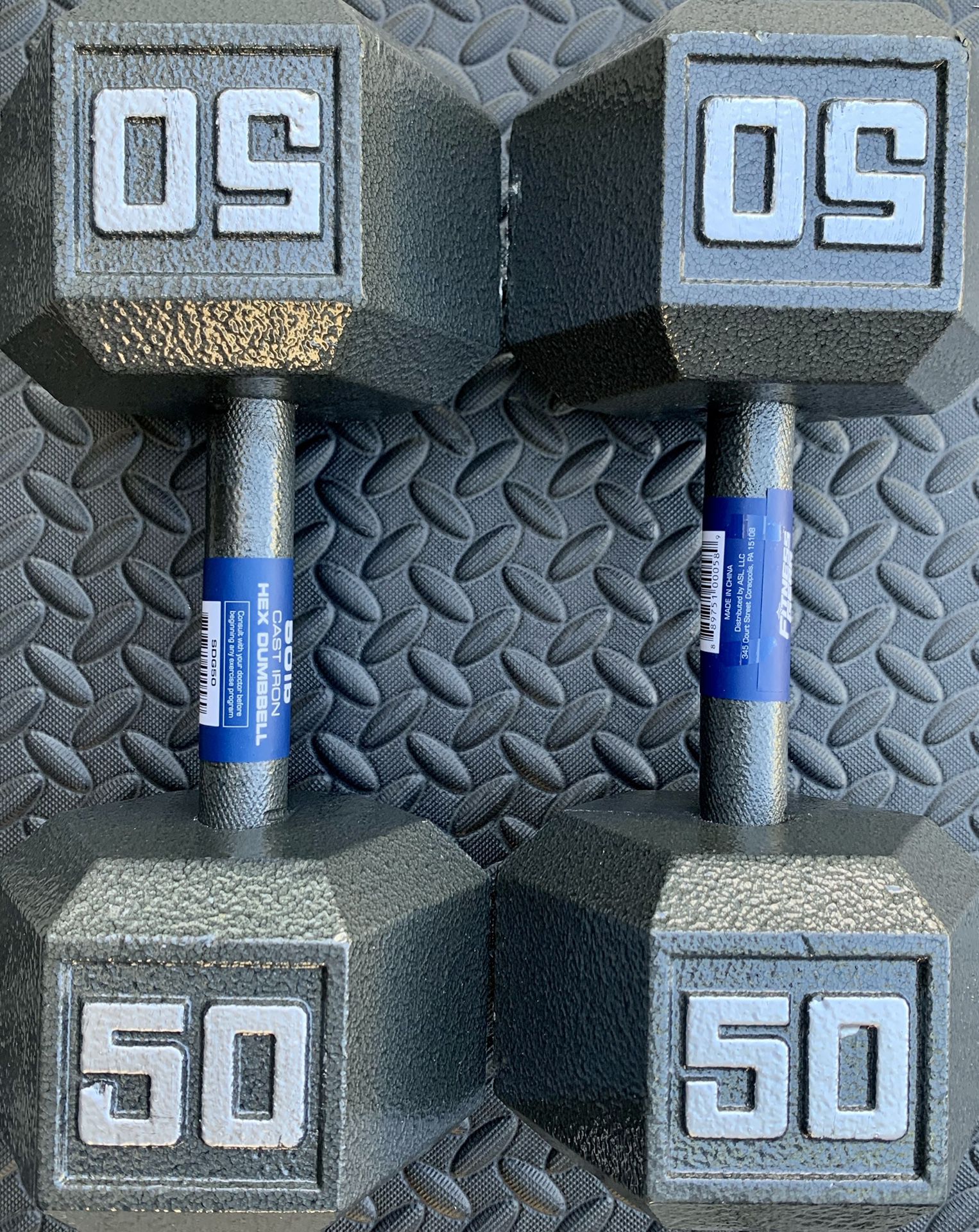 50lb dumbbells- metal dumbbells - weightlifting