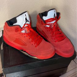 Air jordan 5 deals retro bg red suede