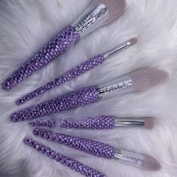 Blinged makeup brush set with case