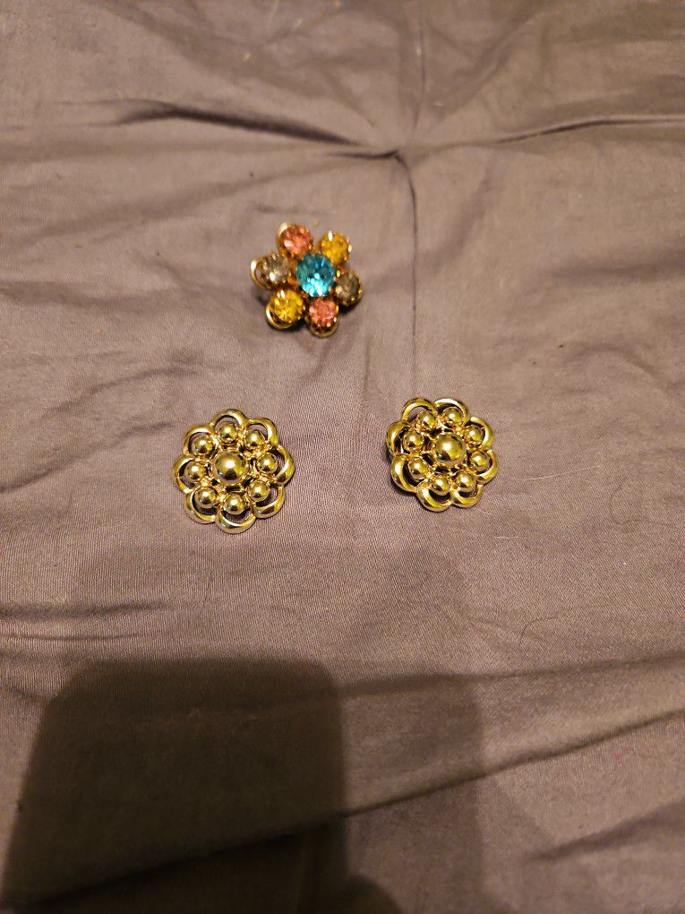 Vintage Brooch And Clip-on Earrings,  Coro Signed
