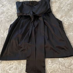 Strapless Black Dress With Pocket 