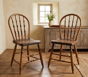 Pair of Vintage Windsor Hoop Back Dining Chairs