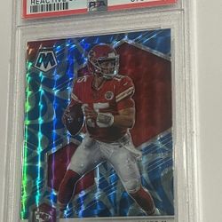 Ultra RARE #1 PSA 9 MINT Condition Card For NFL MVP Patrick Mahomes!! (Reactive Blue)