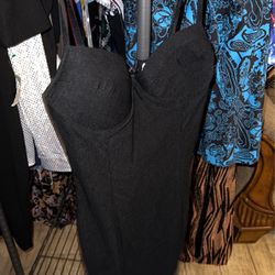 Black corset top dress spaghetti strap