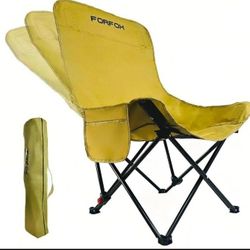 Adjustable Portable Folding Camping Chair with High Back (Khaki