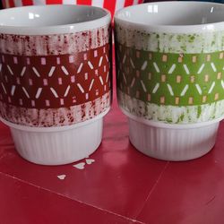 Set of 2 Vintage Collectible Coffee Tea Cup Mug Made in Japan  Stackable