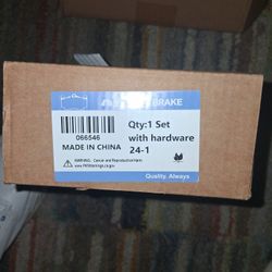 Set Of Brake Pads An Open Box All The Parts Are There