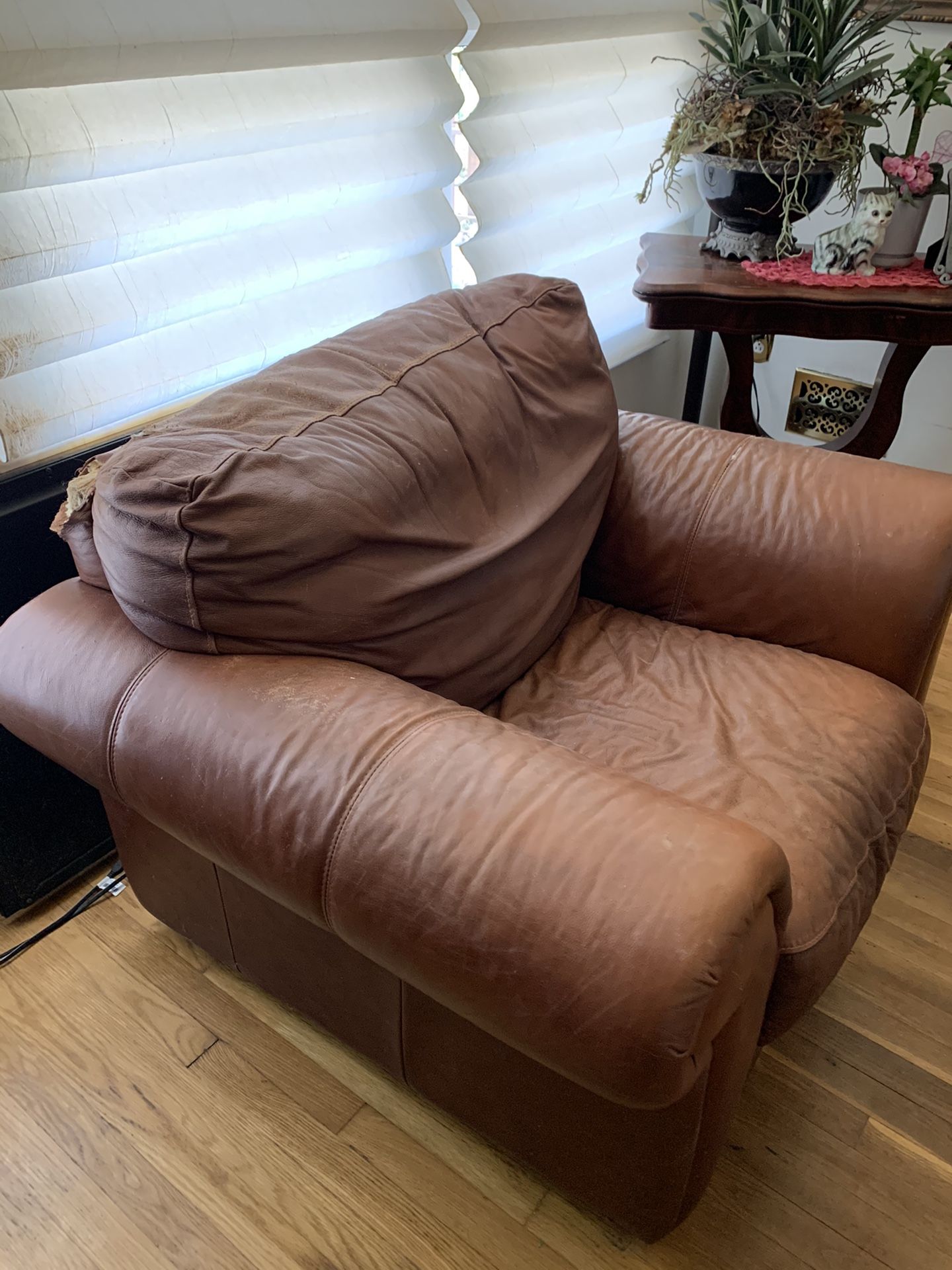 Free Leather Chair and Roll Top Desk