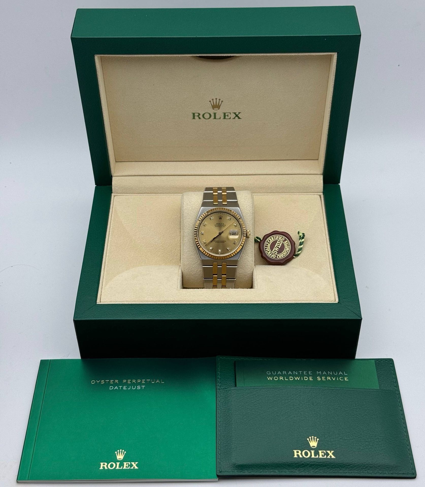 1989 Rolex Datejust OysterQuartz 17013 36mm stainless steel 18k