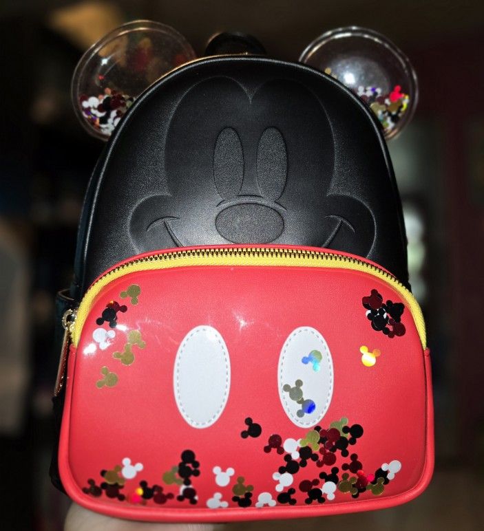 Brand New! Loungefly Disney Mickey Mouse Confetti Ears Mini Backpack 