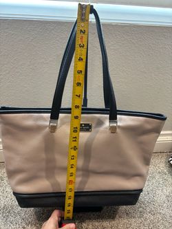 Kate Spade New York Leather Beige/Black Tote Bag