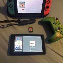 2 Nintendo Switch With Case, Controller And Mario Game