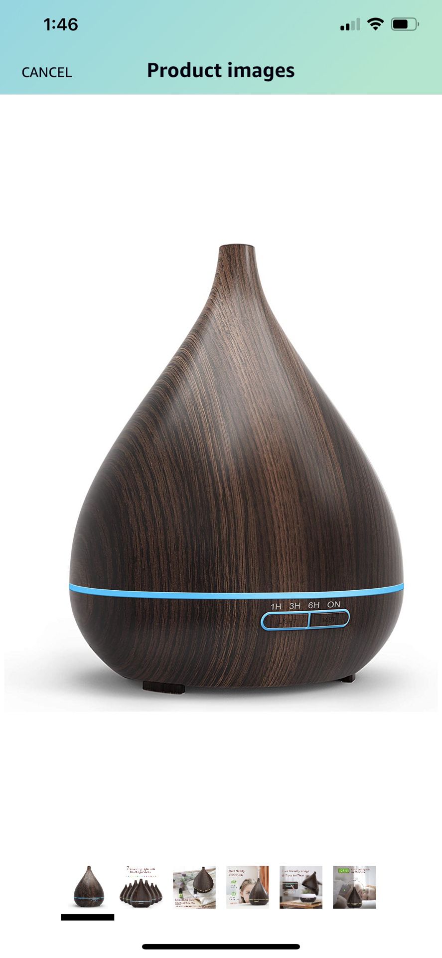 ASAKUKI Essential Oil Diffuser, 400ml Oil Diffuser Ultra-Silent Humidifier, Aromatherapy Ultrasonic Diffuser for Home and Office, Elegant Lights and