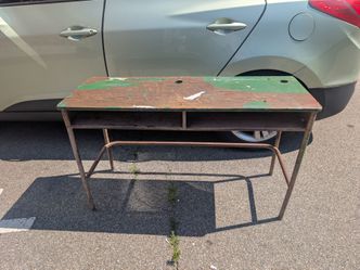 ANTIQUE VINTAGE CHILD SIZE SCHOOL DESK 2 SEATER