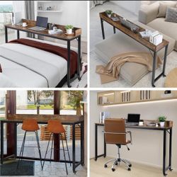 Overbed Table with 360° Wheels, Queen Size Mobile Bed desk