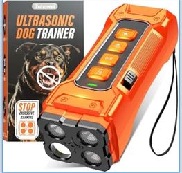 Dog Bark Deterrent Devices, Anti Barking Device 3X Ultrasonic Bark Control Device 50ft Range，Rechargeable & Safe Dog Training Tool for Quiet Walks and