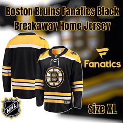 Men's Fanatics Boston Bruins Breakaway Home Jersey,  Size XL (Black) NHL Officially Licensed  