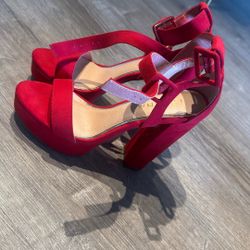Size 7 Red 6 Inch Heels 